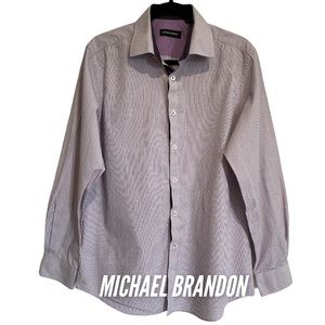 Michael Brandon Plum Dress Shirt 15 1/2-16